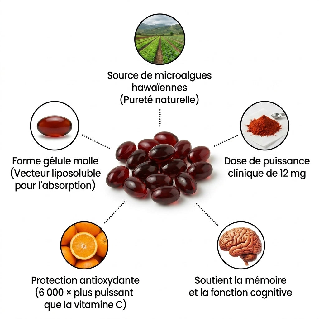 ClarityMD Astaxanthine – Combat naturellement le stress oxydatif pour rétablir l'équilibre intérieur et extérieur