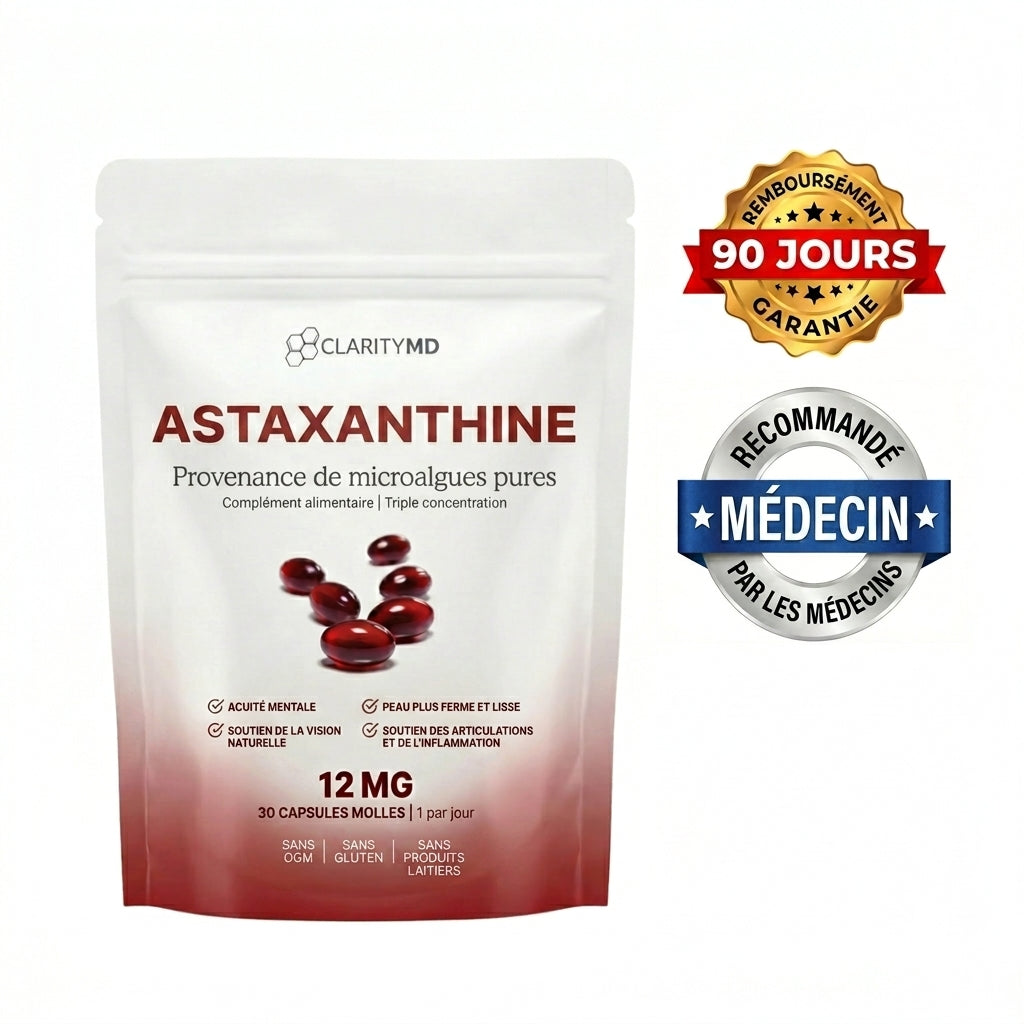 ClarityMD Astaxanthine – Combat naturellement le stress oxydatif pour rétablir l'équilibre intérieur et extérieur